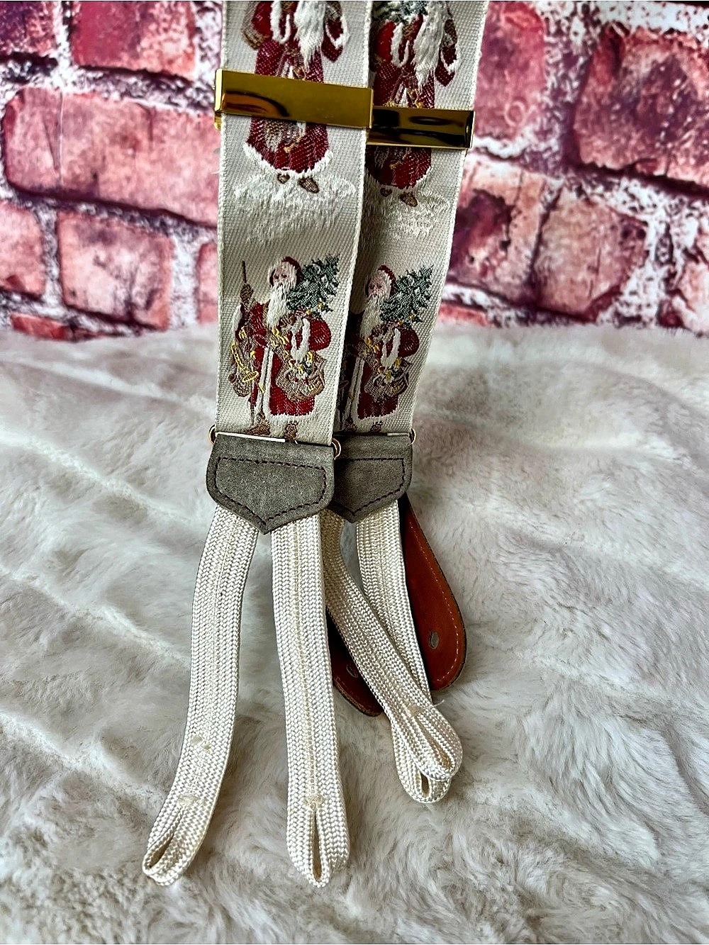 Trafalgar Silk Limited Edition Christmas Suspenders Vintage Santa Claus Braces
